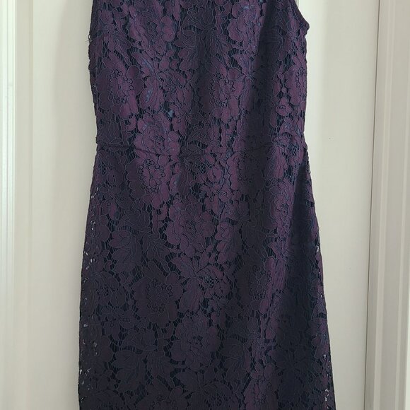 Nwt Banana Republic ladies sz 4 purple lace Sheath dress - Picture 5 of 6